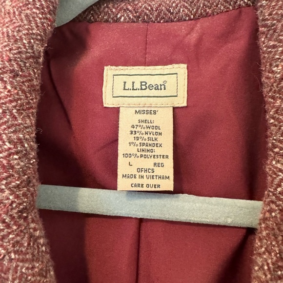L.L. Bean burgundy wool blazer - Picture 2 of 6